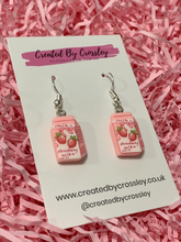 Load image into Gallery viewer, Strawberry Milk Charm Earrings