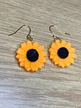 Load image into Gallery viewer, Yellow Sunflower Charm Earrings