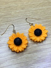 Load image into Gallery viewer, Yellow Sunflower Charm Earrings