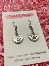 Load image into Gallery viewer, Best Friend Paw Heart Charm Earrings