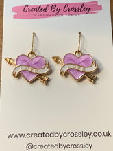 Load image into Gallery viewer, Colourful Love Heart Charm Earrings