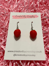 Load image into Gallery viewer, 3D Mini Strawberry Charm Earrings