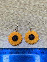 Load image into Gallery viewer, Yellow Sunflower Charm Earrings