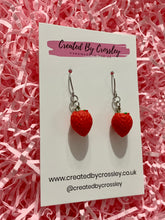 Load image into Gallery viewer, 3D Mini Strawberry Charm Earrings