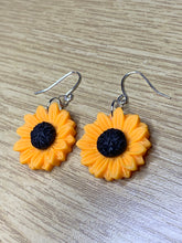 Load image into Gallery viewer, Yellow Sunflower Charm Earrings