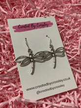 Load image into Gallery viewer, Large Dragonfly Charm Earrings