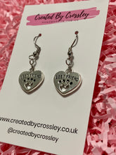 Load image into Gallery viewer, Best Friend Paw Heart Charm Earrings