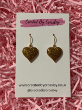 Load image into Gallery viewer, Glitter Heart Charm Earrings