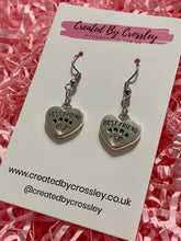 Load image into Gallery viewer, Best Friend Paw Heart Charm Earrings