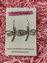 Load image into Gallery viewer, Large Dragonfly Charm Earrings