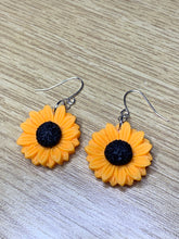 Load image into Gallery viewer, Yellow Sunflower Charm Earrings