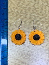Load image into Gallery viewer, Yellow Sunflower Charm Earrings