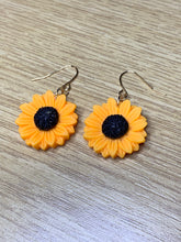 Load image into Gallery viewer, Yellow Sunflower Charm Earrings