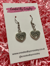 Load image into Gallery viewer, Best Friend Paw Heart Charm Earrings