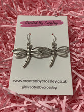 Load image into Gallery viewer, Large Dragonfly Charm Earrings