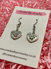 Load image into Gallery viewer, Best Friend Paw Heart Charm Earrings