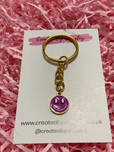 Load image into Gallery viewer, Smiley Colourful Charm Keyring