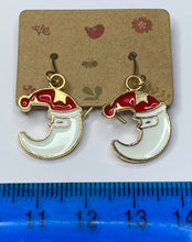 Load image into Gallery viewer, Santa Moon Charm Earrings
