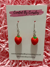Load image into Gallery viewer, 3D Mini Strawberry Charm Earrings