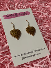 Load image into Gallery viewer, Glitter Heart Charm Earrings