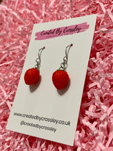 Load image into Gallery viewer, 3D Mini Strawberry Charm Earrings