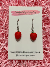 Load image into Gallery viewer, 3D Mini Strawberry Charm Earrings