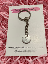 Load image into Gallery viewer, Silver Initial Keyring