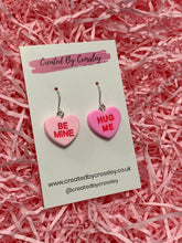 Load image into Gallery viewer, Sweetheart Quote Heart Charm Earrings