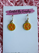Load image into Gallery viewer, Orange Slice Charm Earrings

