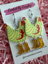 Load image into Gallery viewer, Chicken Charm Earrings
