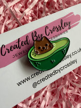 Load image into Gallery viewer, Avocado Cat Pin Badge
