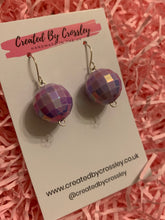 Load image into Gallery viewer, Lilac Disco Ball Charm Earrings
