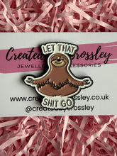 Load image into Gallery viewer, Meditating Sloth Pin Badge
