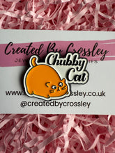 Load image into Gallery viewer, “Chubby Cat” Orange Cat Pin Badge
