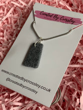 Load image into Gallery viewer, Sparkly Granite Grey Clay Earrings and Necklace
