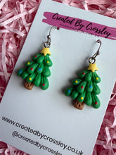 Load image into Gallery viewer, Chunky Christmas Tree Charm Earrings

