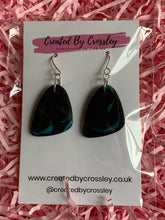 Load image into Gallery viewer, Black Blue Clay Earrings
