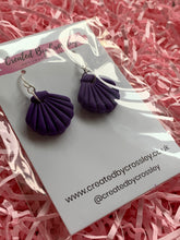 Load image into Gallery viewer, Purple Shell Clay Earrings
