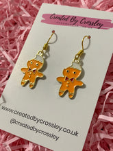 Load image into Gallery viewer, Gingerbread Man Charm Earrings
