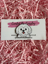 Load image into Gallery viewer, White Dog Pin Badge
