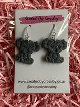 Load image into Gallery viewer, Koala Sparkly Granite Grey Clay Earrings and Necklace
