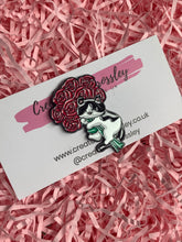 Load image into Gallery viewer, Rose Cat Pin Badge
