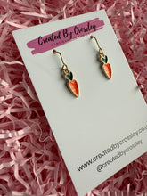 Load image into Gallery viewer, Heart Carrot Charm Earrings

