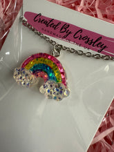 Load image into Gallery viewer, Glitter Rainbow Charm Necklace
