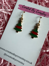 Load image into Gallery viewer, Christmas Tree Charm Earrings
