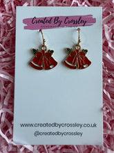 Load image into Gallery viewer, Red Bells Charm Earrings

