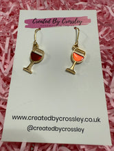 Load image into Gallery viewer, Red Wine Charm Earrings
