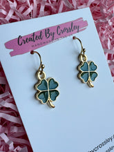 Load image into Gallery viewer, Four Leaf Clover Charm Earrings
