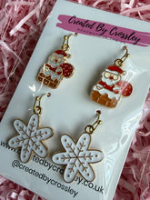 Load image into Gallery viewer, Santa Snow Earring Duo
