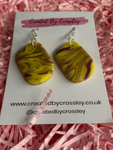 Load image into Gallery viewer, Yellow Purple Clay Earrings
